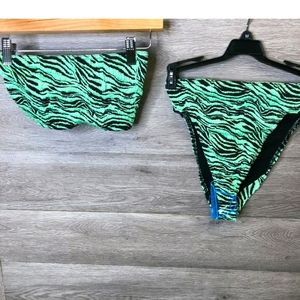 NEW ASOS 80s Crinkle Bandeau Bikini OS